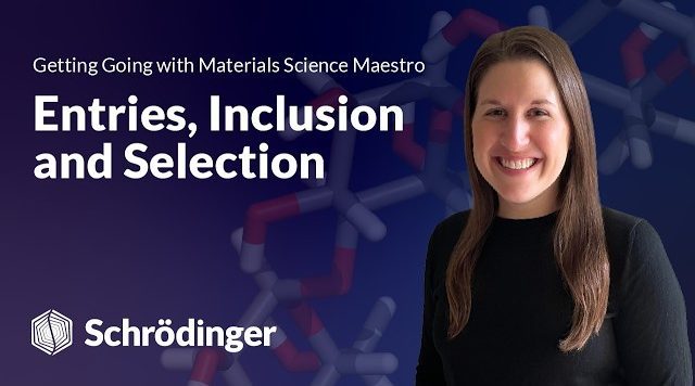 Entries, Inclusion and Selection – Getting Going with MS Maestro